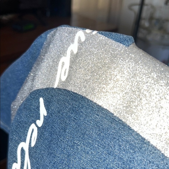 💰True Religion Blue Denim Jacket,size L  women glittery jacket, brand new🥰 - Picture 8 of 9